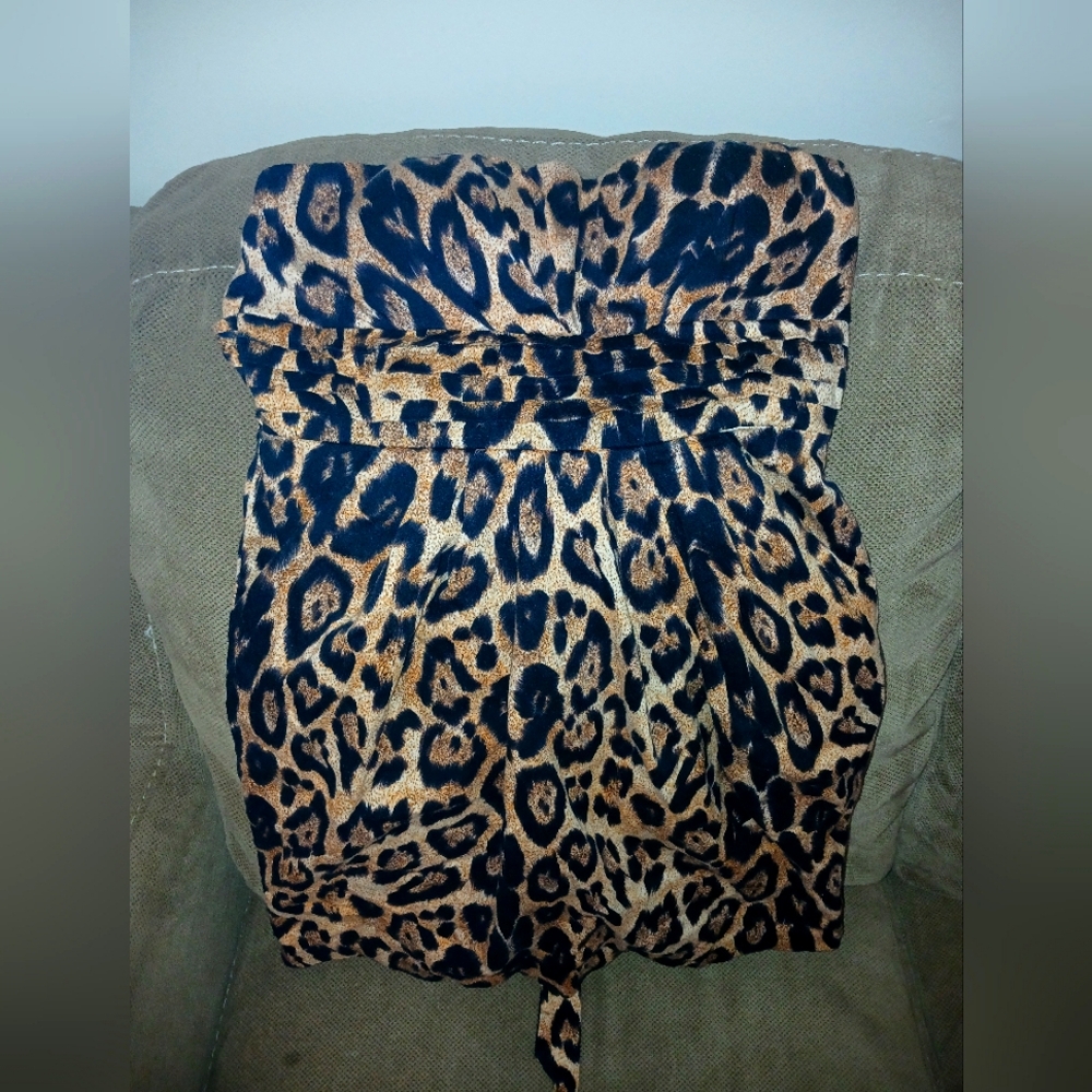Leopard print Strapless
